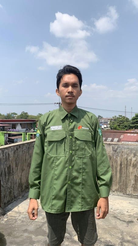 Kemeja PDL hijau lengan panjang dengan bordir